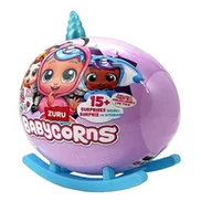 Lalki dla dziewczynek - Fioletowe jajko Zuru Babycorns - niebieski róg - miniaturka - grafika 1