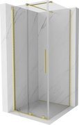 Kabiny prysznicowe - Mexen Velar kabina prysznicowa rozsuwana 100x100 cm, transparent, złota szczotkowana - 871-100-100-01-55 - miniaturka - grafika 1