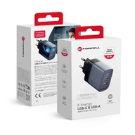 Akcesoria do smartwatchy - Forcell F-Energy Ładowarka Sieciowa GaN - 45W z portami: USB C i USB A z ładowaniem PD i QC 4.0 - miniaturka - grafika 1