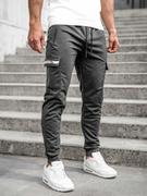 Spodnie sportowe męskie - Grafitowe bojówki spodnie męskie joggery dresowe Denley JX5063A - miniaturka - grafika 1