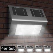 Lampy ogrodowe - Solarna lampa ścienna LED 4 szt. Stali nierdzewnej - miniaturka - grafika 1