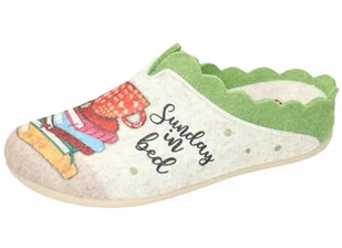 Manitu Damskie 320168-07 kapcie, zielone, 40 EU, zielony, 40 EU - Kapcie damskie - miniaturka - grafika 1