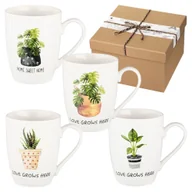 Kubki - Zestaw 4 kubków porcelanowych BOTANIC w pudełku prezentowym - miniaturka - grafika 1