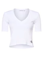 Koszulki i topy damskie - Calvin Klein Jeans - T-shirt damski, biały - miniaturka - grafika 1