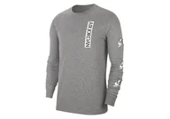 Koszulki męskie - Nike Air Jordan Jumpman Classics Long-Sleeve Crew Tee Carbon Heather - miniaturka - grafika 1