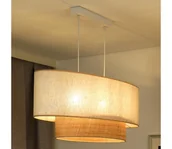 Lampy sufitowe - Duolla - Żyrandol na lince DOUBLE OVAL NATURE 2xE27/15W/230V kremowy/beżowy - miniaturka - grafika 1