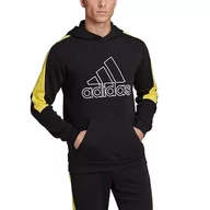 Bluzy męskie - adidas Męska bluza z kapturem M Fi Bos, czarna/Amaimp, XS, Czarny/Amaimp, XS - miniaturka - grafika 1
