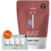 Kosmetyki kąpielowe dla dzieci - Naif Mom, sól magnezowa do kąpieli dla kobiet w ciąży i mam, 500 g + zestaw mini Naif Baby&Kids, 4 x 15 ml gratis - miniaturka - grafika 1