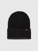 Czapki damskie - 4F Czapka zimowa z dodatkiem wełny damska - czarna Uniwersalny - miniaturka - grafika 1