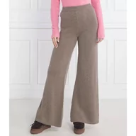 Spodnie damskie - Beatrice B Spodnie dzianinowe | flare fit | z dodatkiem wełny i kaszmiru - miniaturka - grafika 1
