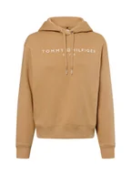 Swetry damskie - Tommy Hilfiger Damski sweter z kapturem Kobiety Bawełna brązowy wzorzysty, S - miniaturka - grafika 1