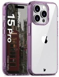 Bizon Etui Case Halo do iPhone 15 Pro, przezroczysto-fioletowe - Etui i futerały do telefonów - miniaturka - grafika 1
