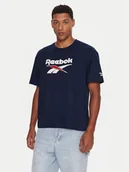 Koszulki męskie - Reebok T-Shirt RK25153CCM Granatowy Regular Fit - miniaturka - grafika 1