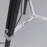 Lampy stojące - Lampa podłogowa Kare Raquette, czarny, tekstylny, drewno, wysokość 144 cm - miniaturka - grafika 1