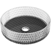 Umywalki - Mexen Aura szklana umywalka nablatowa 39 x 39 cm, transparent/czarna - 24013971 - miniaturka - grafika 1