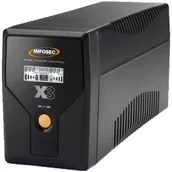 Zasilacze awaryjne UPS - Infosec X3 EX LCD USB 1000 zasilacz UPS Technologia line-interactive 1 kVA 2 x gniazdo sieciowe 65968 65968 - miniaturka - grafika 1