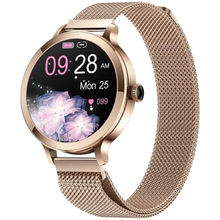 Veltori VT340-1 Złota Bransoleta + Różowy Pasek Silikonowy - Smartwatch - miniaturka - grafika 1