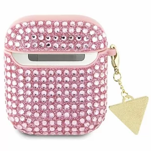 Guess GUA2HDGTPP AirPods 1/2 cover różowy/pink Rhinestone Triangle Charm - Akcesoria do słuchawek - miniaturka - grafika 2