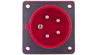 Gniazdka elektryczne - Wtyczka tablicowa 16A 5P 400V czerwona IP44 615-6f7 - miniaturka - grafika 1