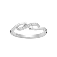 Pierścionki - Srebrny pierścionek nieskończoność z cyrkoniami - Europa 17, US 8 - miniaturka - grafika 1