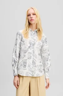 Karl Lagerfeld koszula bawełniana damska kolor biały relaxed z kołnierzykiem klasycznym A2W11023 - Koszule damskie - miniaturka - grafika 1