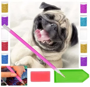 Haft diamentowy OBRAZ duży 30x30 PIES MOPS piesek zabawki kreatywne plastyczne - Zabawki kreatywne Haft diamentowy OBRAZ duży 30x30 PIES MOPS piesek zabawki kreatywne plastyczne - Zabawki kreatywne - miniaturka - grafika 1