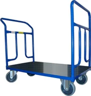 Wózki magazynowe - WiZ Wózek platformowy dwuburtowy. Wym. 1000x600mm Ładowność: 300kg - miniaturka - grafika 1
