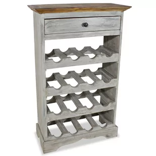 vidaXL Stojak na wino, lite drewno z recyklingu, 55x23x85 cm - Stojaki na wino - miniaturka - grafika 1