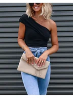 Koszulki i topy damskie - Milan Kiss Top w kolorze czarnym - miniaturka - grafika 1