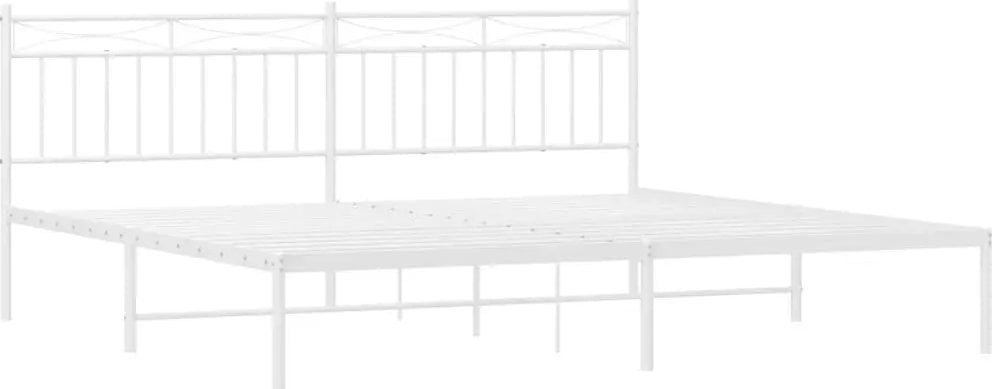 Elior Białe metalowe łóżko małżeńskie 200x200 cm - Envilo
