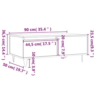 Stolik kawowy, szarość betonu, 90x50x36,5 cm Lumarko! - Ławy i stoliki kawowe - miniaturka - grafika 12