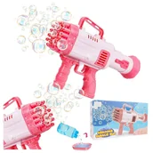 Bańki mydlane - PISTOLET na bańki mydlane DO BANIEK MYDLANYCH BAZUKA BAŃKOWA różowy 32 - miniaturka - grafika 1