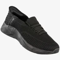 Sneakersy damskie - Sneakersy Damskie Wsuwane Buty Sportowe Czarne DK Cinda Czarny 40 - miniaturka - grafika 1