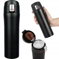 Herbata - Pojemny Kubek Termiczny Termos Na Kawa Herbata Czarny 450 ML - miniaturka - grafika 1