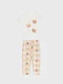 Piżamy chłopięce - Sinsay - Piżama dwuczęściowa z motywem misia - kremowy - miniaturka - grafika 1