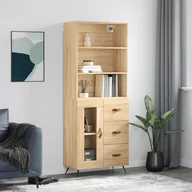 Witryny - Witrynka, dąb sonoma, 69,5x34x180 cm, materiał drewnopochodny Lumarko! - miniaturka - grafika 1