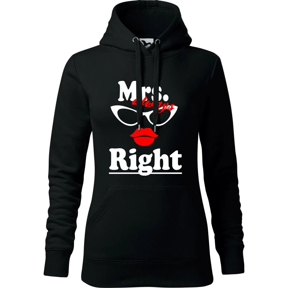 Damska Bluza Z Kapturem - Mrs Always Right Czarny S
