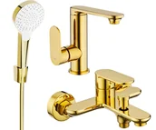 Zestawy baterii łazienkowych - Mexen Milo R05 zestaw wannowy, złoty - 713053R05-50 - miniaturka - grafika 1