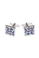 Spinki do mankietów i krawatów - Spinki Granatowe w Paisley - miniaturka - grafika 1