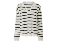 Swetry damskie - esmara® Sweter damski z cienkiej dzianiny (Biały/ czarny, L(44/46)) - miniaturka - grafika 1