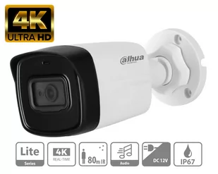 Monitoring zewnętrzny 6 kamer 8MPx Dahua HAC-HFW1800TL-A-0360B Wizsense Mikrofon - Zestawy do monitoringu - miniaturka - grafika 3