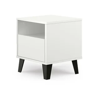 Szafka Nocna Berg 1S Biała - Szafki nocne - miniaturka - grafika 1