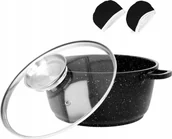 Garnki - GARNEK Z POWŁOKĄ MARMUROWĄ 1.6L 18cm BRUNBESTE BB-1980 - miniaturka - grafika 1