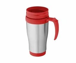 Kubek termiczny 420 ml AUTOPLAK-L (czerwony/stalowy) - Kubki termiczne - miniaturka - grafika 1