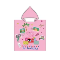 Okrycia kąpielowe dla dzieci - Ponczo z kapturem mikrofibra 55x110cm Świnka Peppa Pig - miniaturka - grafika 1