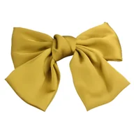 Ozdoby do włosów - Spinka do Włosów Żółta Duża z Ozdobną Kokardą Satynowa Lekka i Efektowna - miniaturka - grafika 1