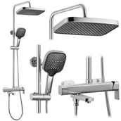 Zestawy prysznicowe - Rea Zestaw Prysznicowy Rea Arlo Nikiel Szczotkowany - miniaturka - grafika 1