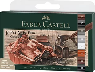 Faber-Castell, Pitt Artist Pen B CLASSICAL etui 8 szt. - Kredki, ołówki, pastele i pisaki Faber-Castell, Pitt Artist Pen B CLASSICAL etui 8 szt. - Kredki, ołówki, pastele i pisaki - miniaturka - grafika 1