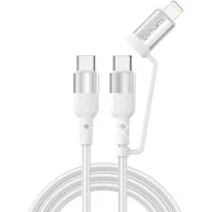 Kable USB - Kabel USB Typ-C - USB Typ-C + Lightning 4SMARTS ComboCord CL 1.5 m Biały - miniaturka - grafika 1