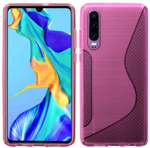 cofi1453® S-Line Case Bumper kompatybilny z HUAWEI P30 Silikonowe etui odporne na wstrząsy Etui na telefon TPU Pokrowiec różowy - Etui i futerały do telefonów - miniaturka - grafika 1